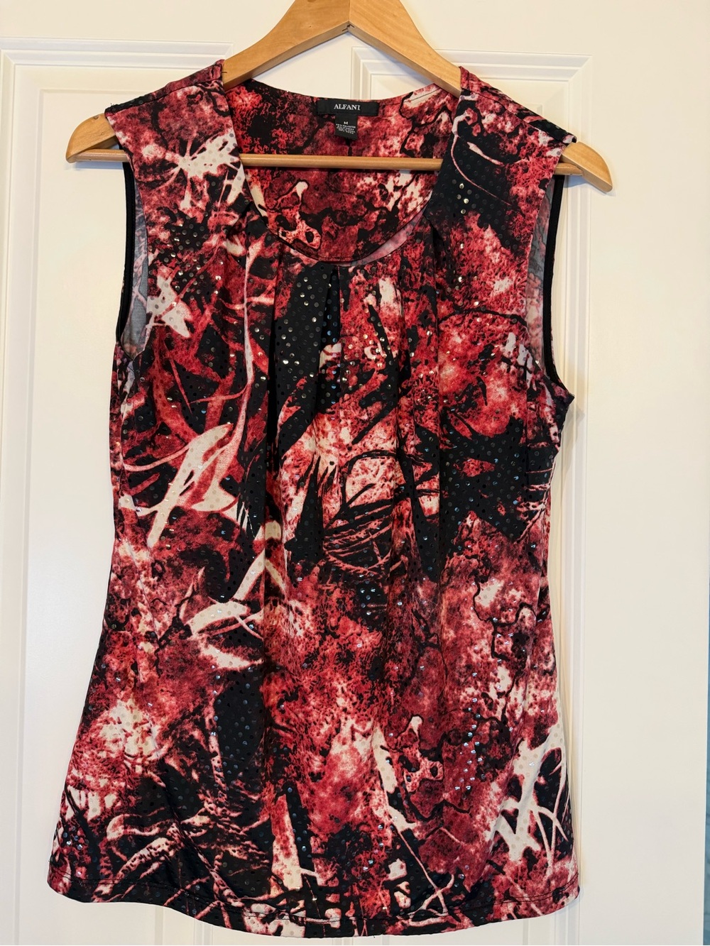 Alfani black and pink Abstract Sleeveless Tank Top